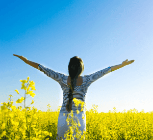 Woman practicing mindfulness