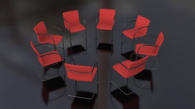 image of circle of chairs at a smart meeting