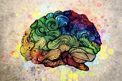 Image of a psychedelic brain to symbolize addiction as a learning disorder