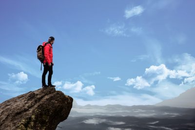 image of person on hike to symbolize a self-empowering approach 